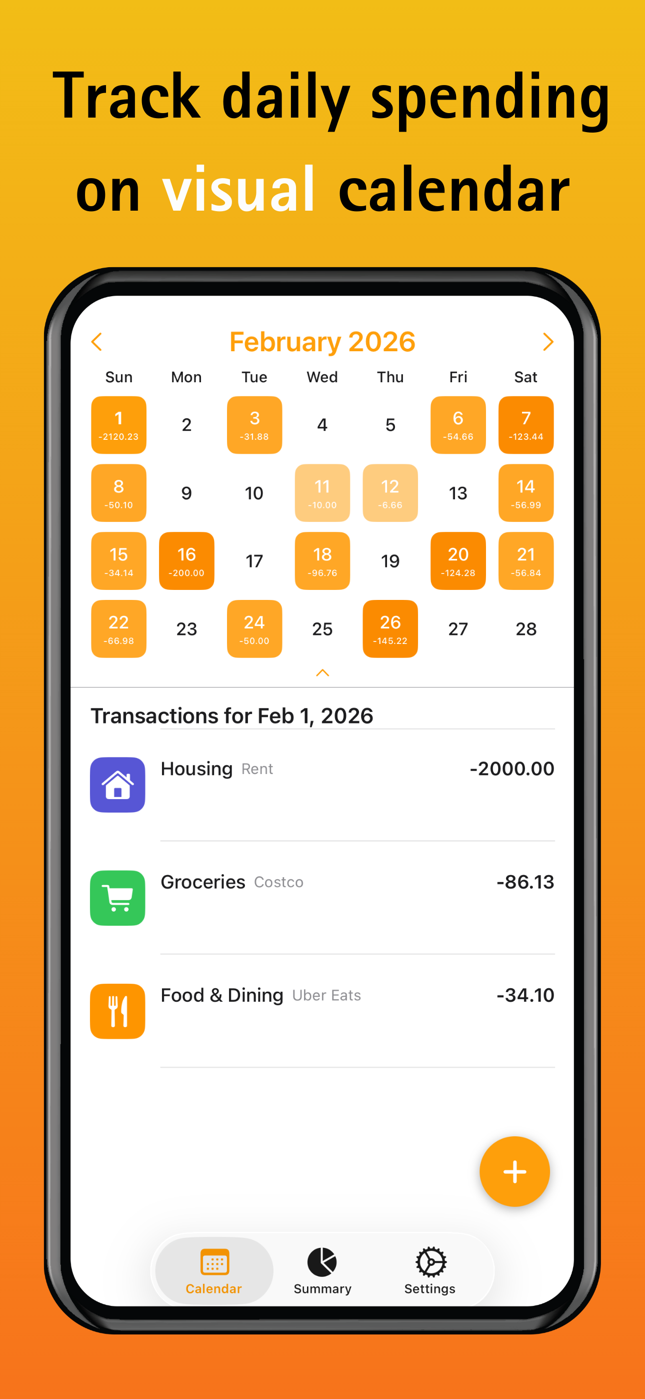 EZ Expense Calendar View